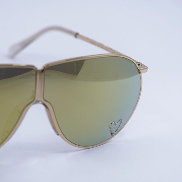 Stella McCartney SC40064I 30C Sunglasses Gold Shield Frame, Gold Lenses - Picture 2 of 11